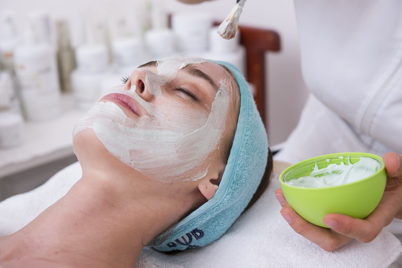 A facial treatment at Perazim